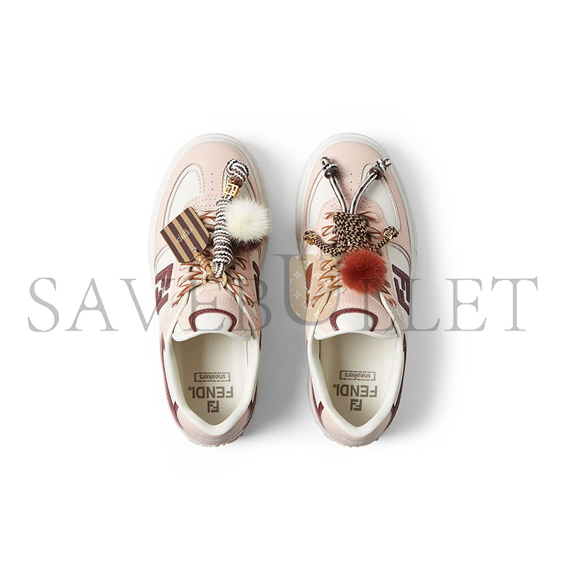 FENDI MATCH LOW TOP PLATFORM SHOES IN PINK LEATHER 8E8721AY9NF1TPW